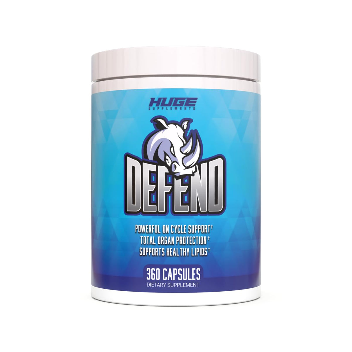 Huge Supplements Defend Cycle Support bottle front view for comprehensive organ protection.