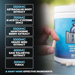 Huge Supplements Defend Cycle Support capsules close-up highlighting the easy-to-take form.