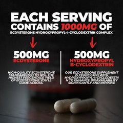 Huge Supplements Ecdysterone 98% purity emphasizes clean, potent quality.