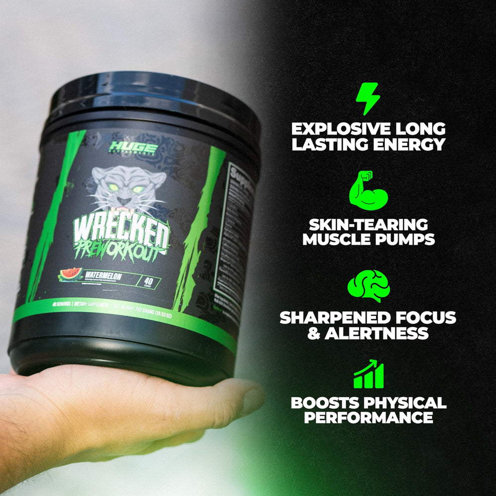 Huge Supplements Wrecked being poured into a glass demonstrates quick mixability.