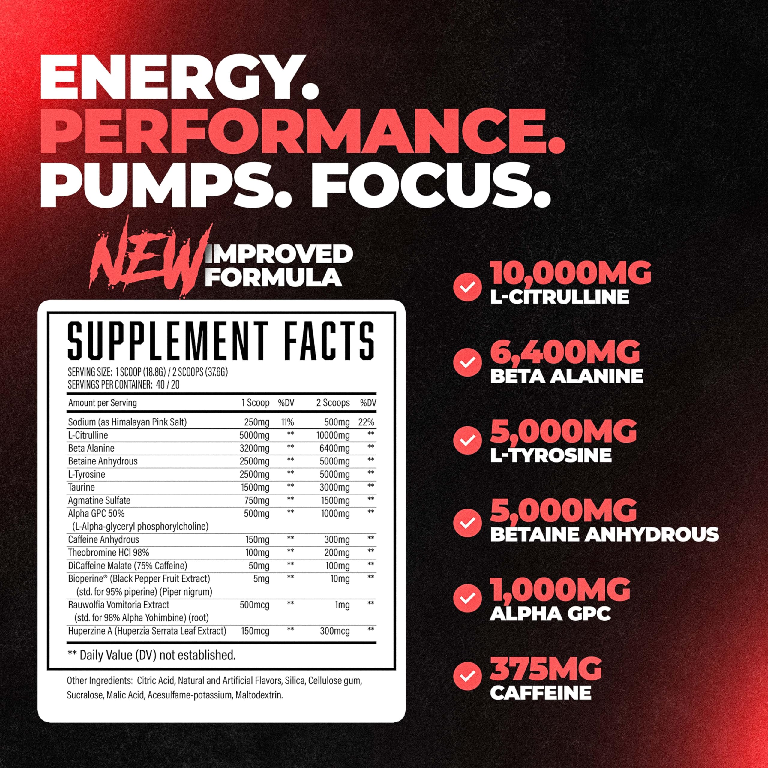 Huge Supplements Wrecked scoop with powder, showing high-dose formula