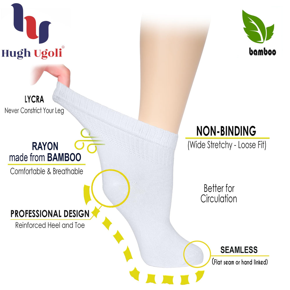 Hugh Ugoli bamboo ankle socks with easy-on design for hassle-free wear