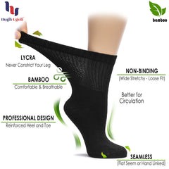 Hugh Ugoli bamboo socks loose-top silhouette supports non-binding, relaxed wear.