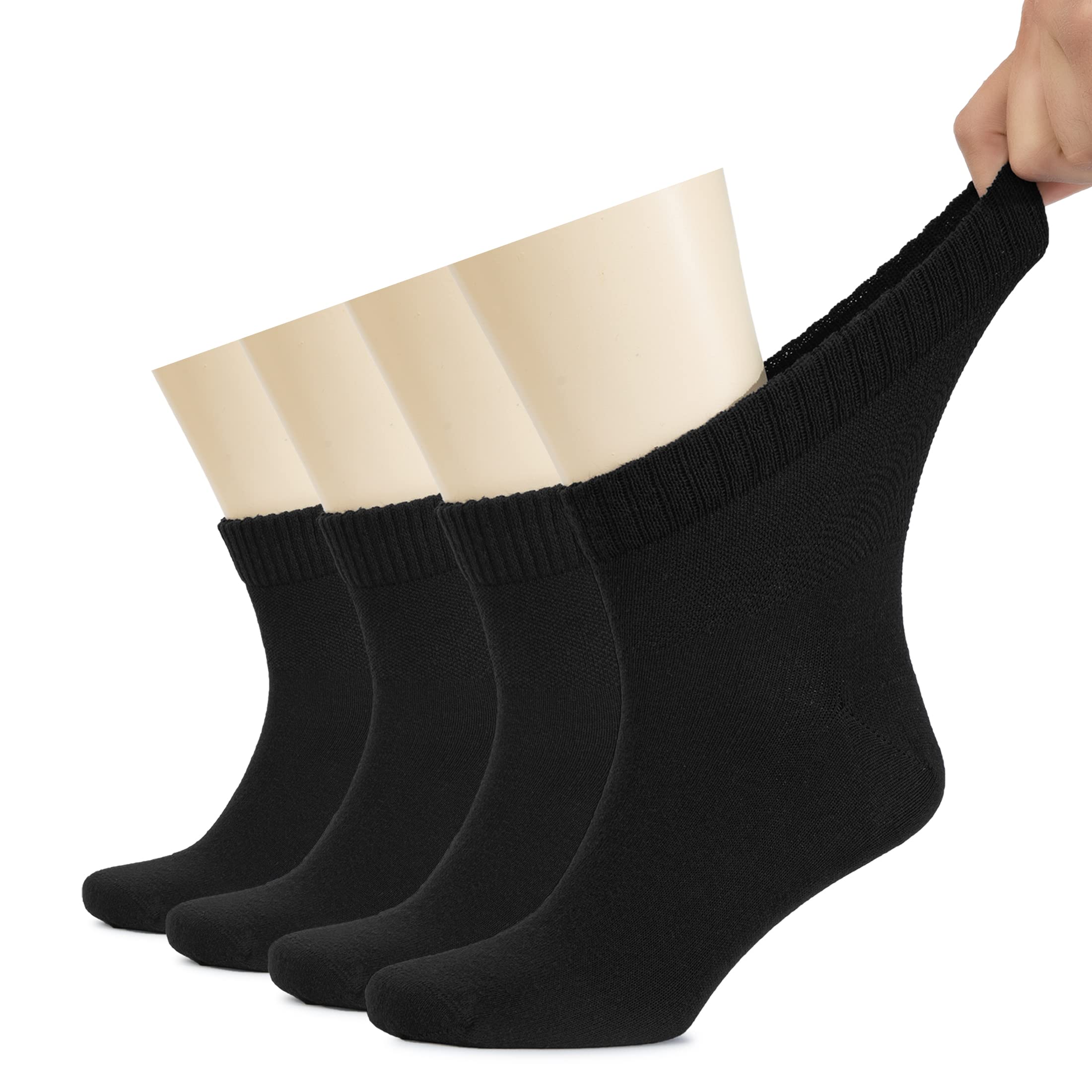 Hugh Ugoli diabetic ankle socks with breathable cotton and reinforced toe for daily comfort.