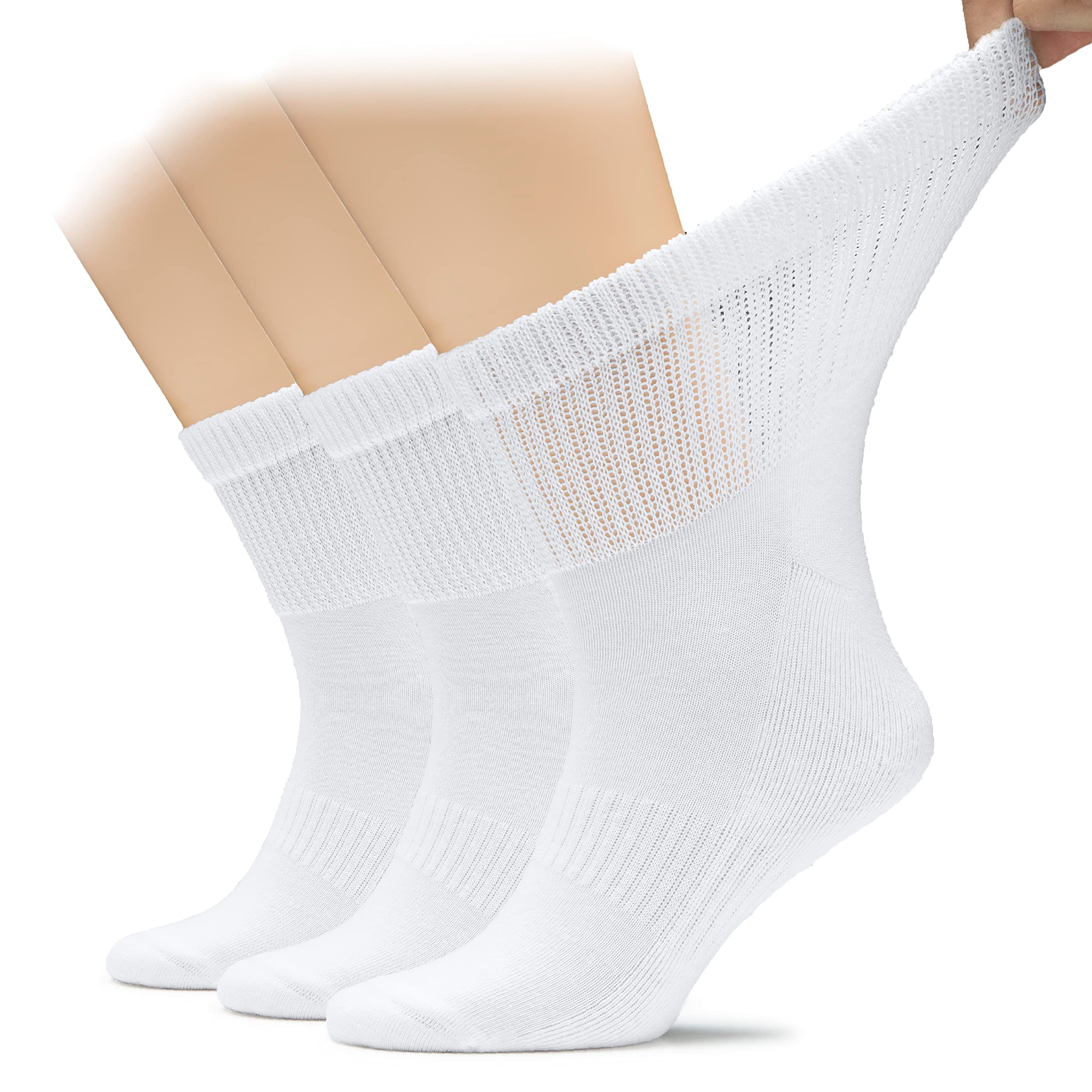 Hugh Ugoli diabetic ankle socks pack of 3 with seamless toe for comfort