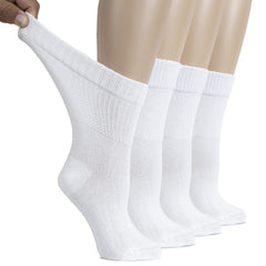 Hugh Ugoli diabetic crew sock close-up shows breathable cotton and seamless design for sensitive feet.