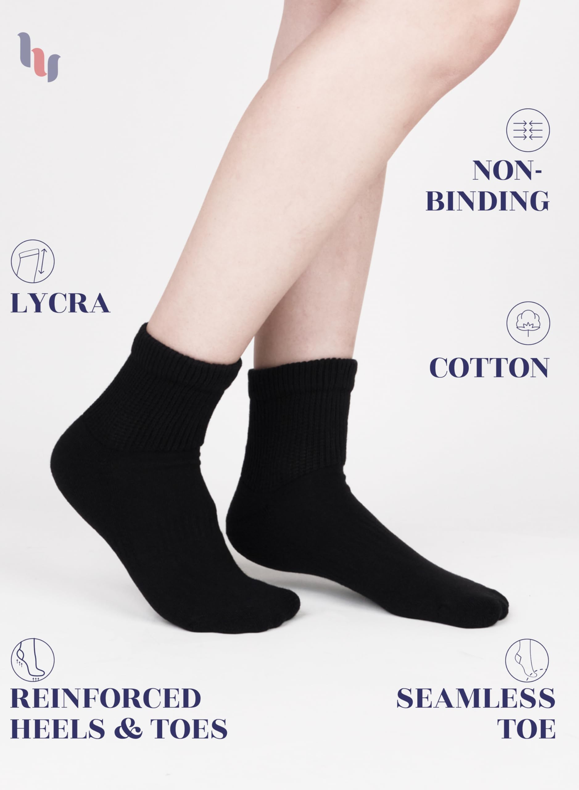 Hugh Ugoli all-season diabetic socks for everyday wear and versatility.