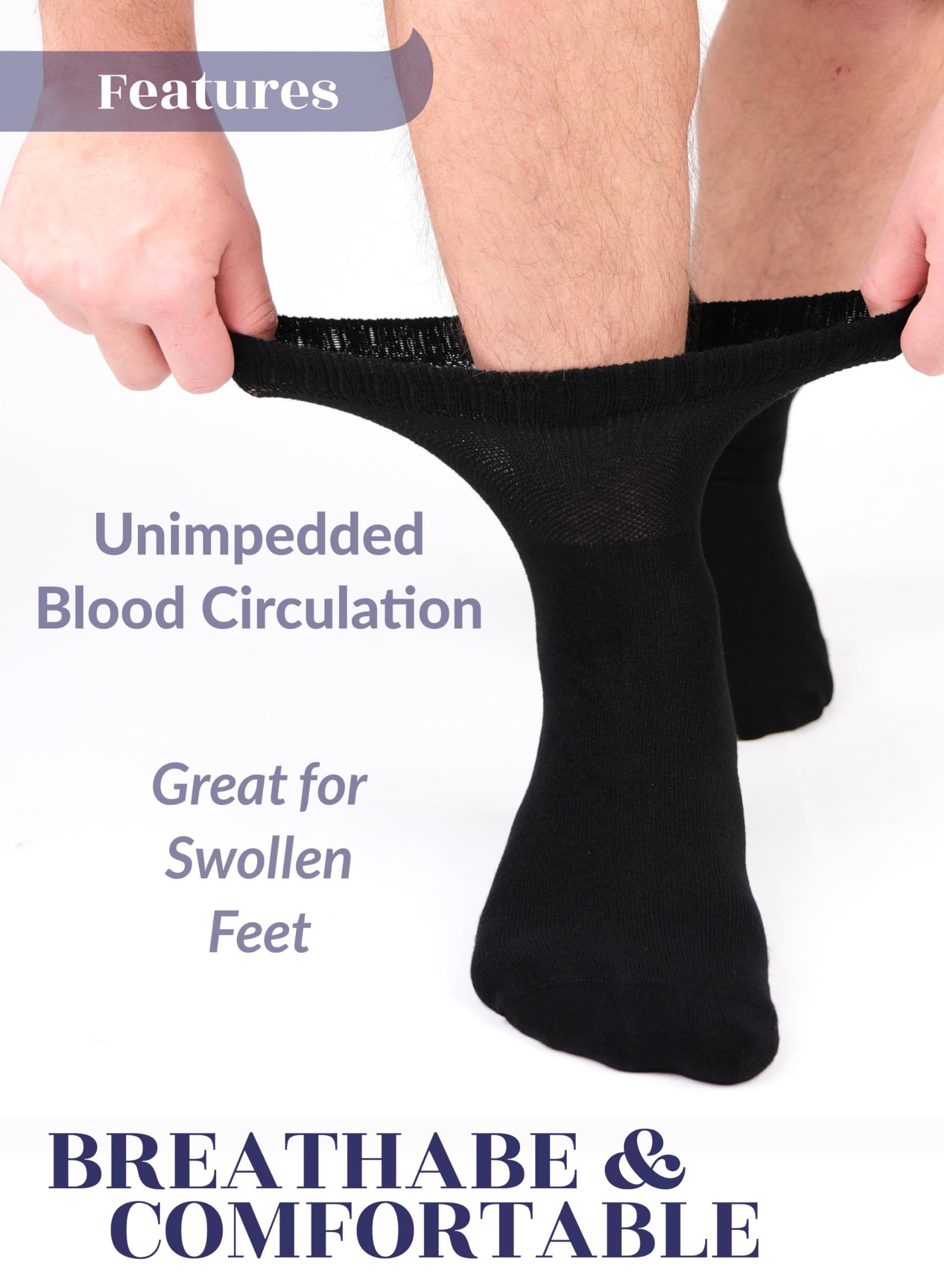 Hugh Ugoli ankle-length diabetic socks for daily indoor and outdoor use