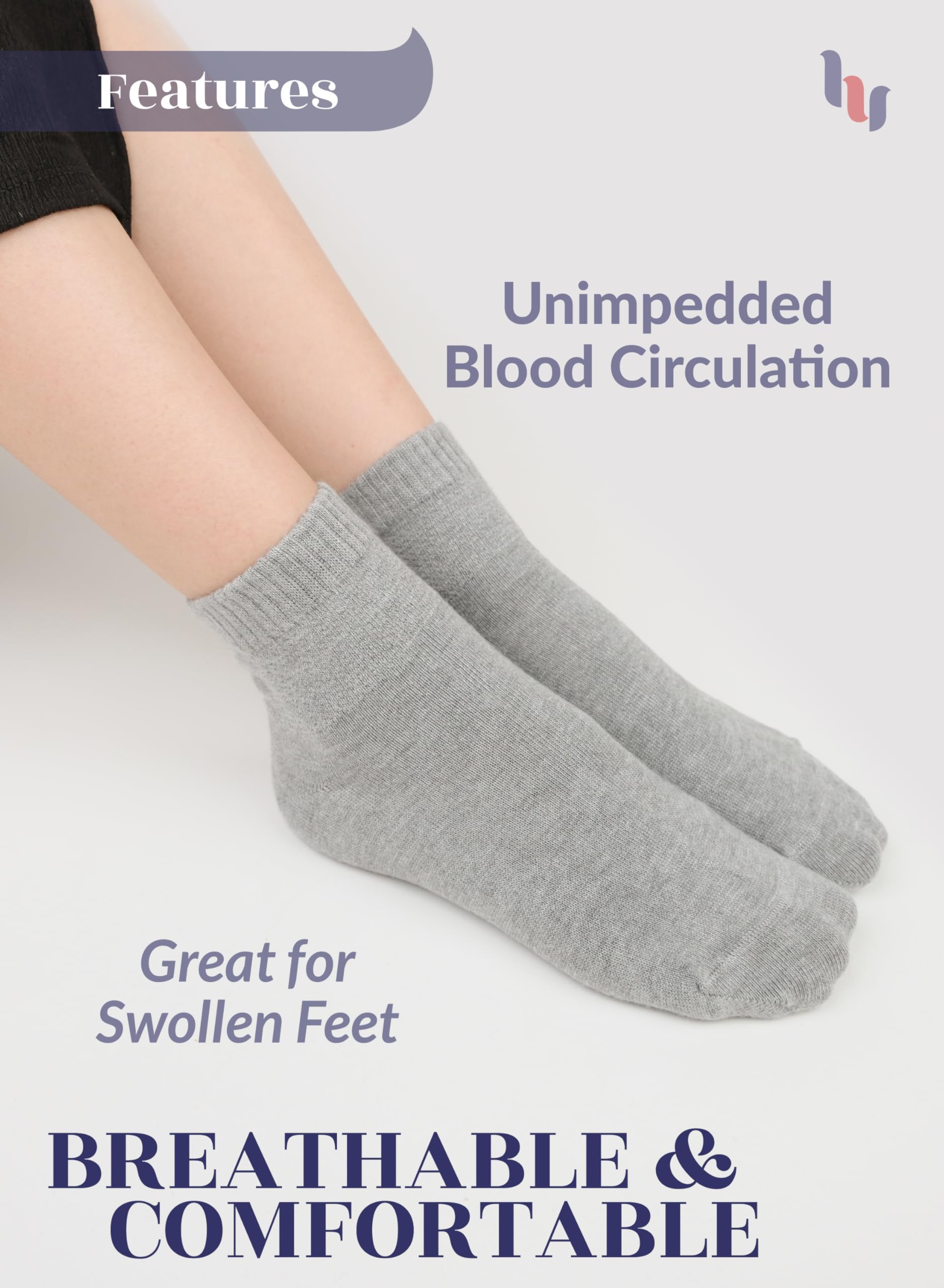 Hugh Ugoli light-grey diabetic socks suited for all-season outfits