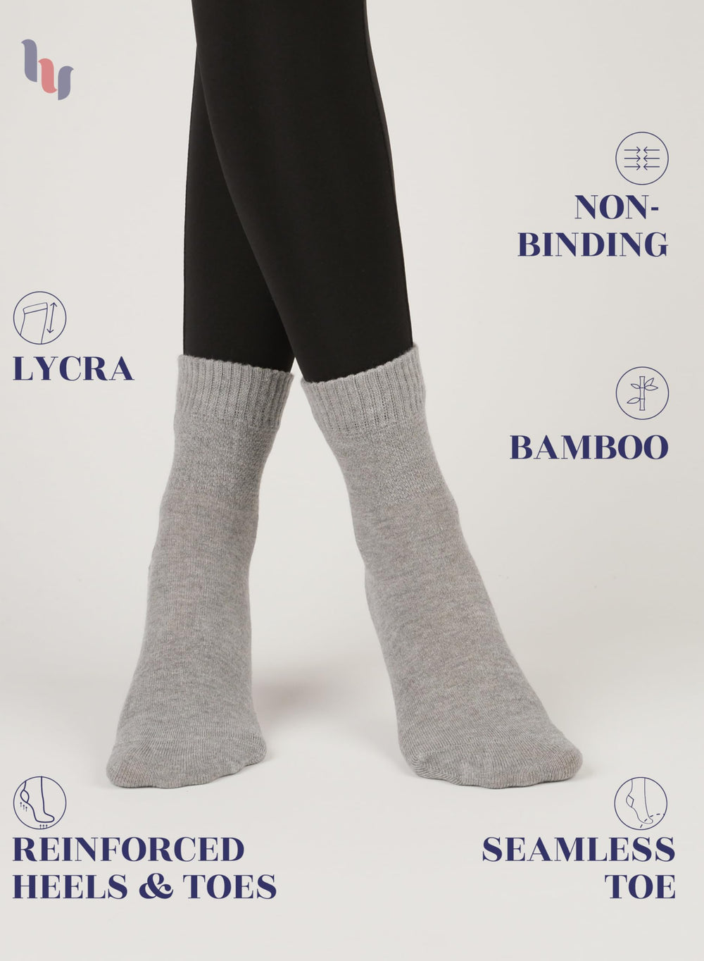Hugh Ugoli diabetic socks with non-binding top for relaxed fit