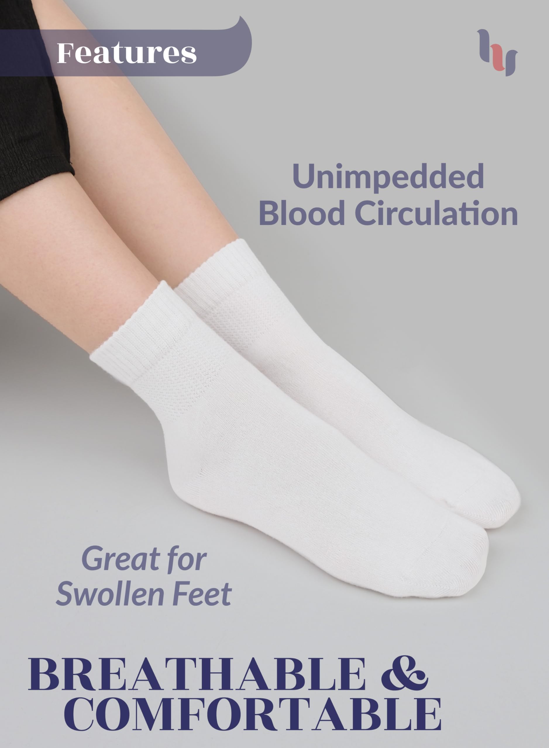 Hugh Ugoli bamboo-rayon fabric diabetic socks for breathable comfort