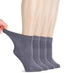Hugh Ugoli diabetic socks for women in grey pack shot highlighting soft rayon knit and comfort