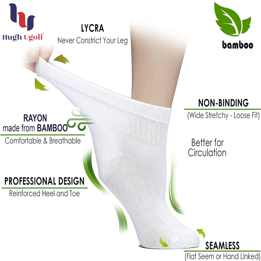 Hugh Ugoli diabetic socks, wide-top detail for extra comfort and room