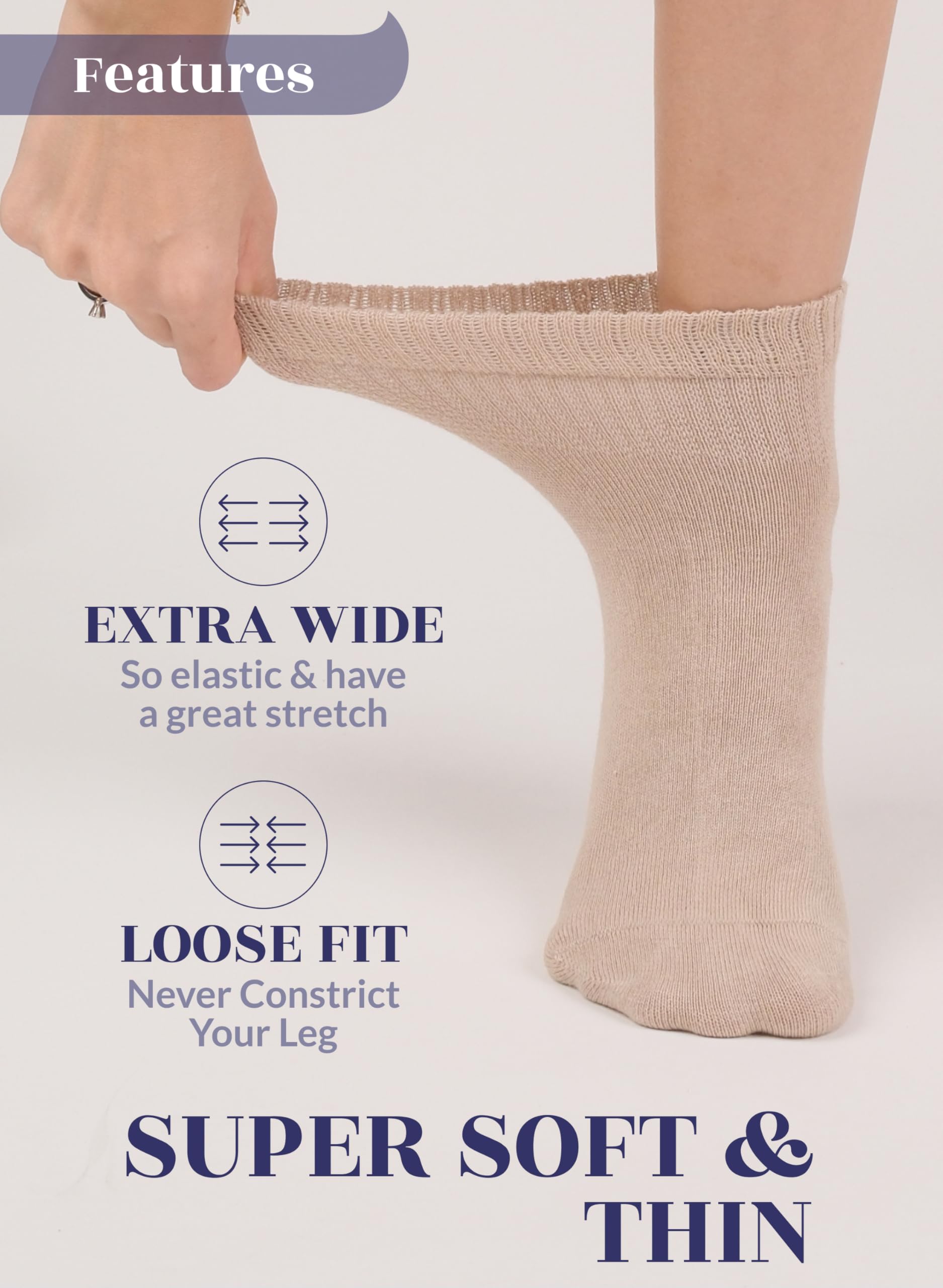 Hugh Ugoli seamless toe closeup highlighting smooth finish for sensitive feet.
