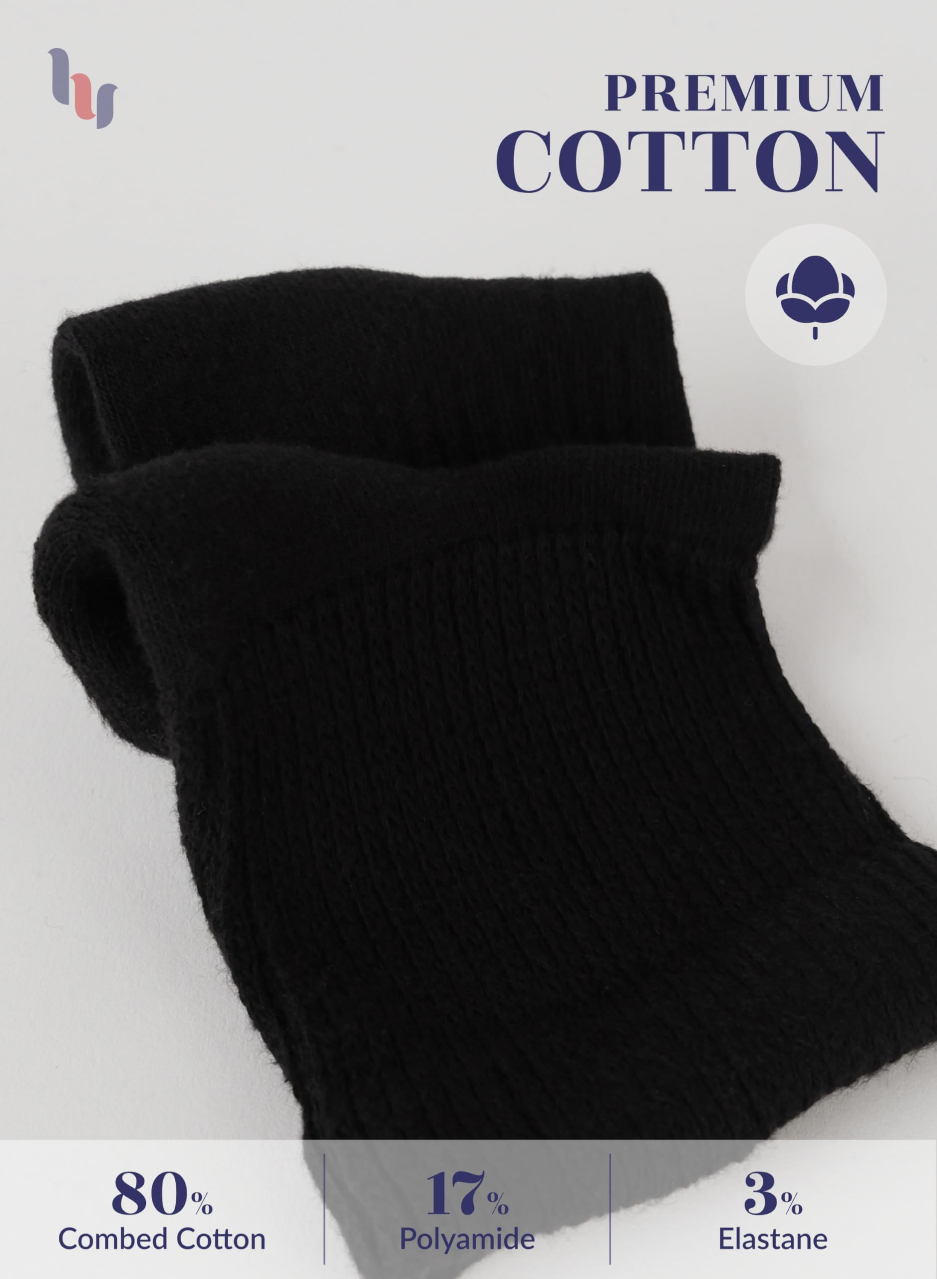 Hugh Ugoli diabetic ankle socks with reinforced heel and toe cushioning.