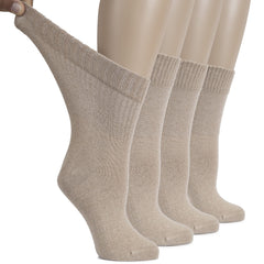 Hugh Ugoli women's diabetic crew socks front view, soft cotton comfort
