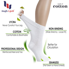 Hugh Ugoli diabetic crew socks toe reinforcement close-up for durability