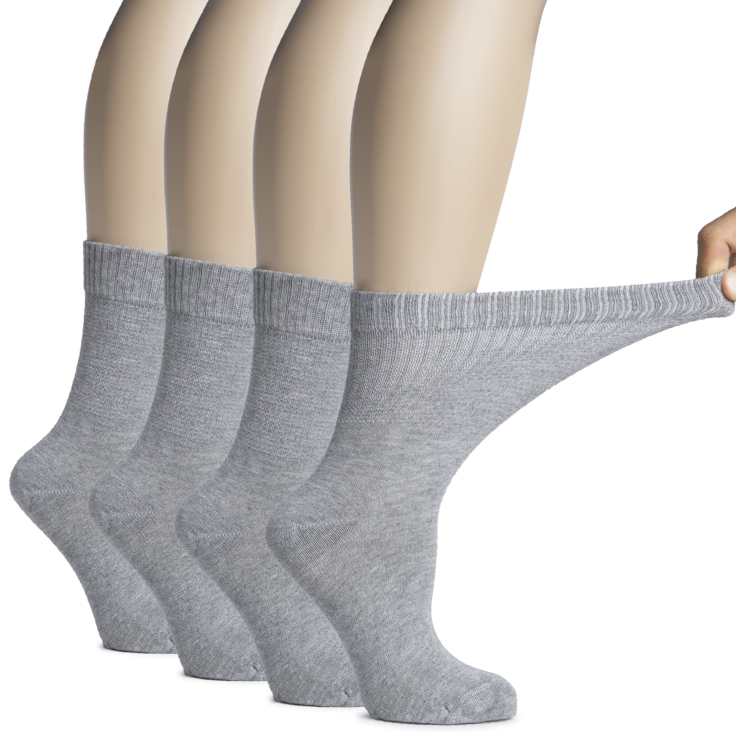 Hugh Ugoli women's rayon diabetic crew socks with soft breathable fabric for daily comfort.