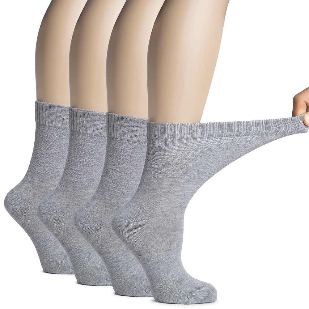 Hugh Ugoli women's rayon diabetic crew socks with soft breathable fabric for daily comfort.