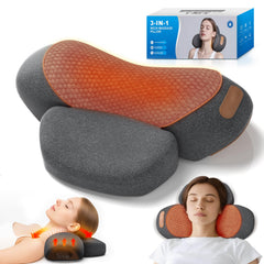 HuixinLine 3-in-1 neck massager pillow front view showing overall design and comfort.