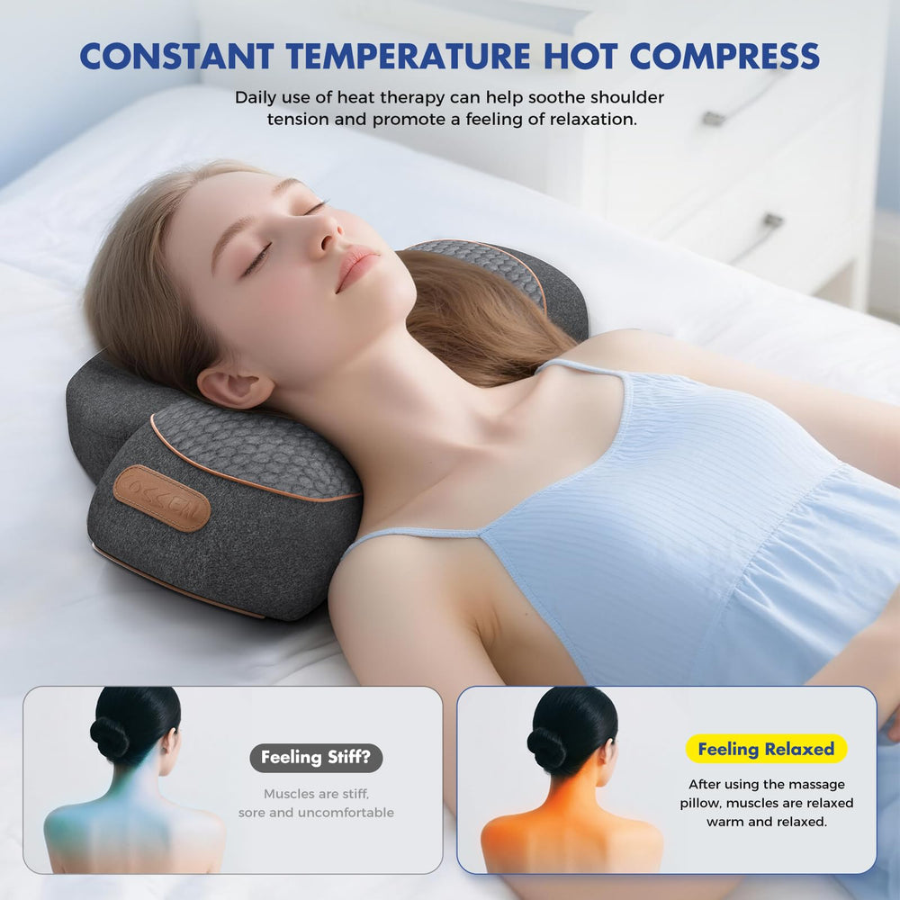Close-up of heating element in HuixinLine neck massager pillow for warm relief.
