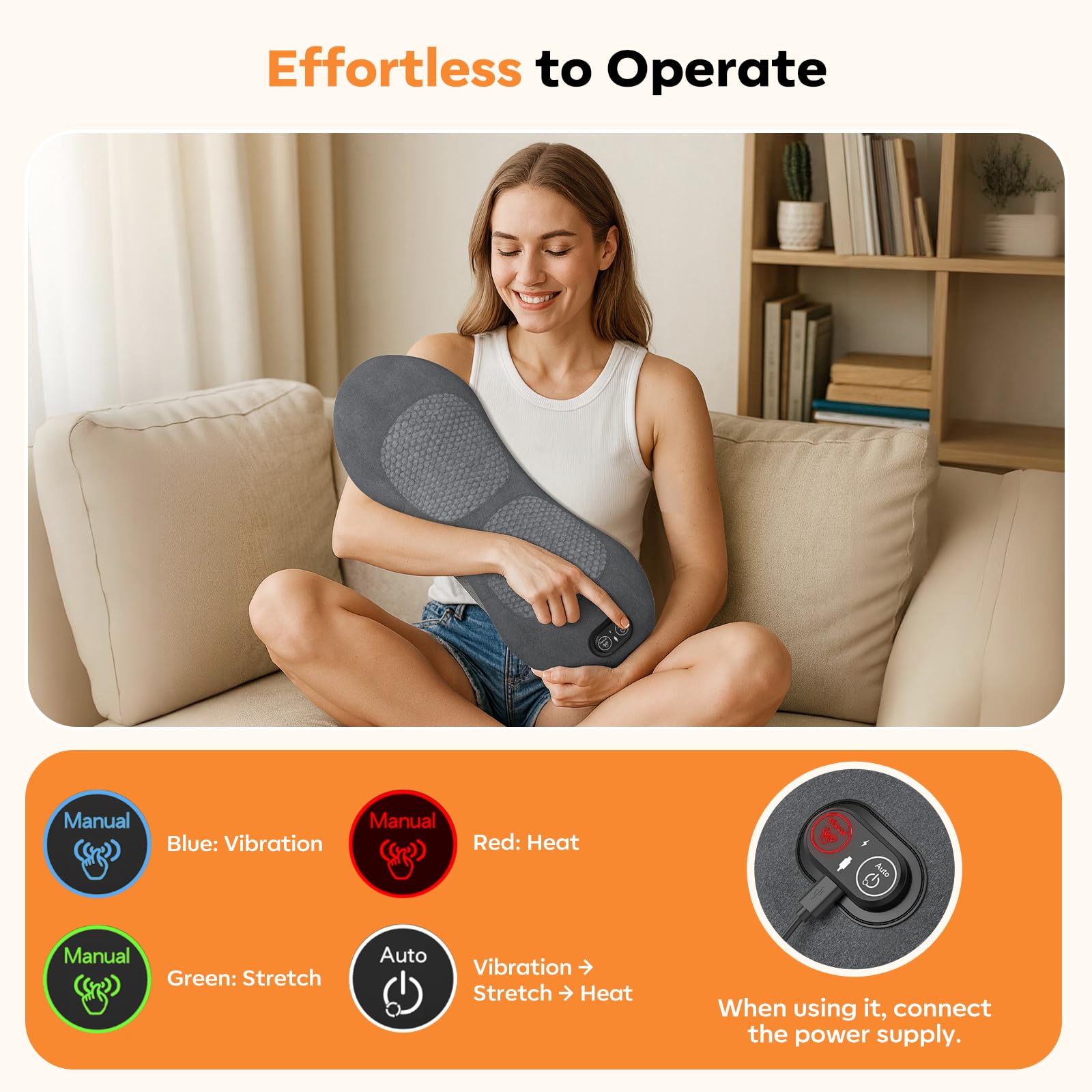 HuixinLine massager in action illustrating soothing vibration therapy