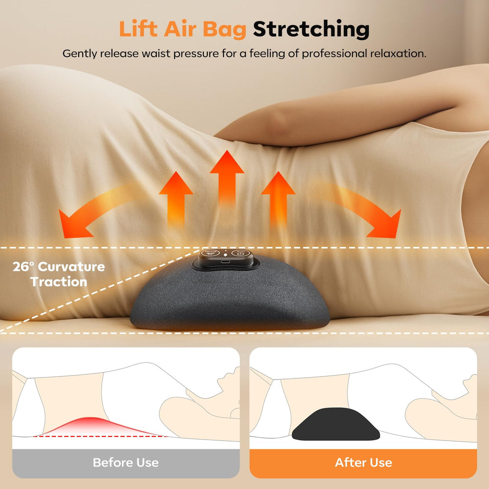 HuixinLine Smooth Triple Fusion lumbar pillow in traction mode easing lower back stiffness