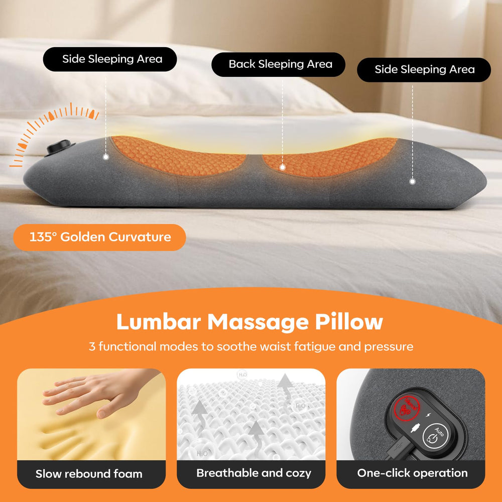 HuixinLine Smooth Triple Fusion lumbar pillow powered by USB-C for safe plug-in use