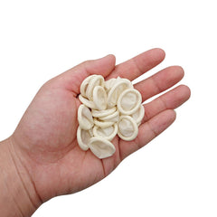 Hulless finger cots closeup highlights rolled latex tips for clean handling