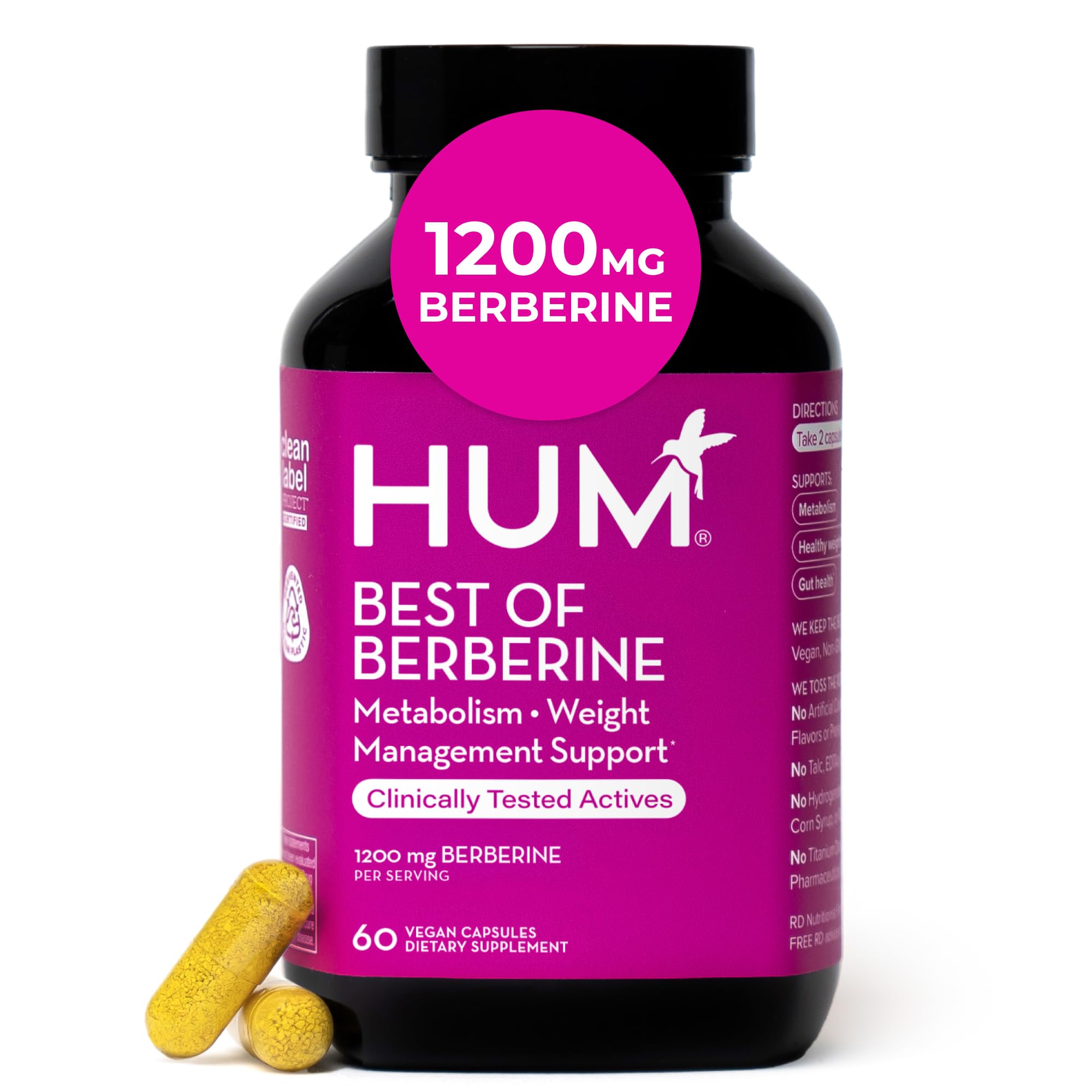 hum berberine bottle displaying 1200mg dose for daily metabolic support