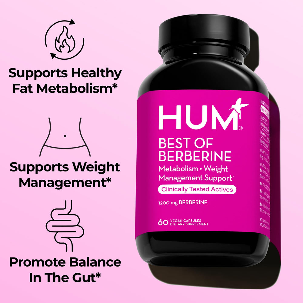 hum berberine capsules closeup highlighting BioPerine for improved absorption