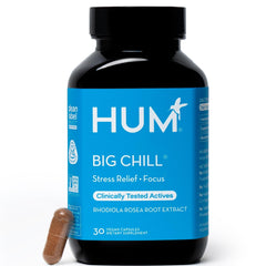 HUM Big Chill rhodiola bottle front promotes calm focus potential