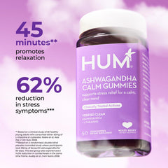 HUM Calm Ashwagandha gummies mixed berry shot for daily routine.