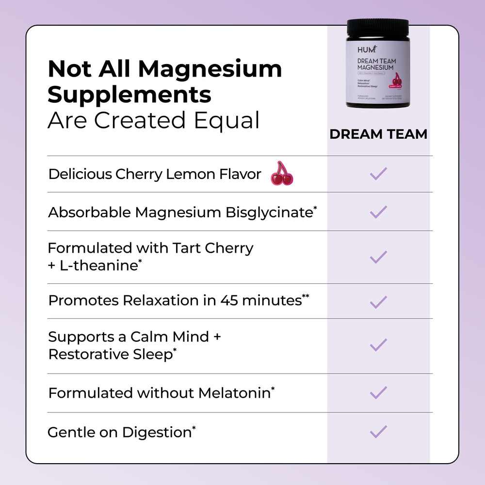 HUM Dream Team clean label and GMP-certified formulation supports quality ingredients.