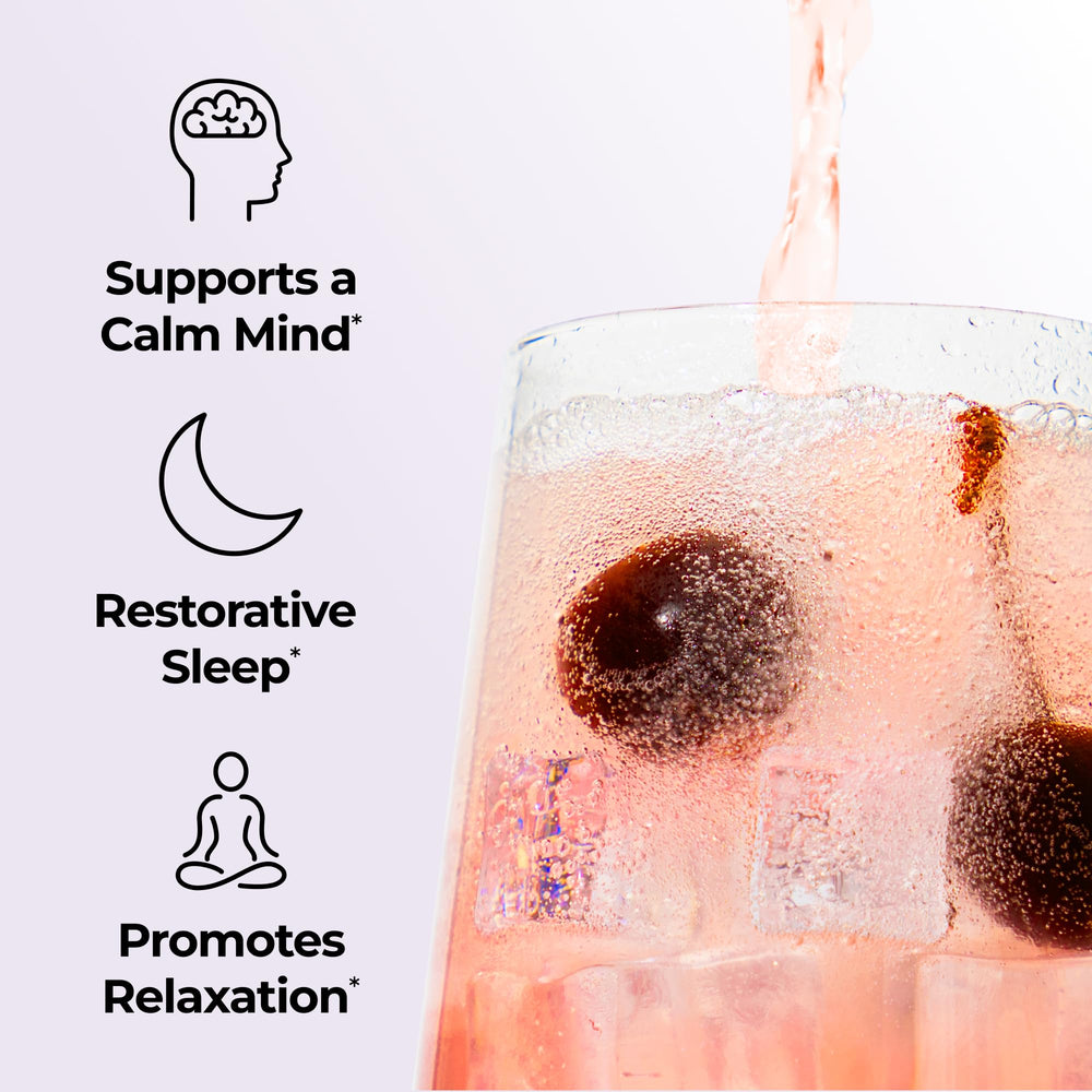 HUM Dream Team tart cherry lemon flavor enhances your evening wind-down.