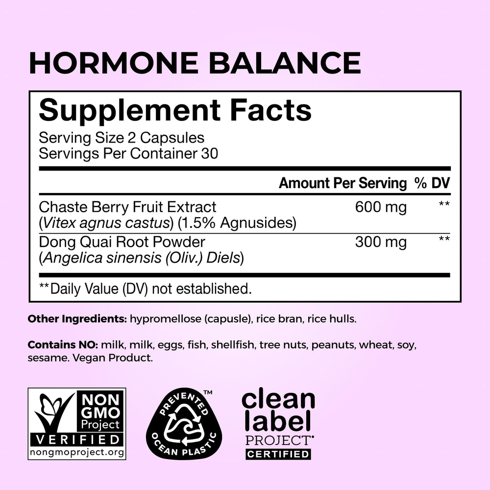 Illustration of daily dosage for Hum Hormone Balance showing 2 capsules