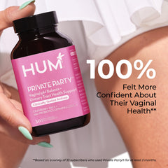 HUM Private Party with cranberry extract emphasizing urinary wellness support