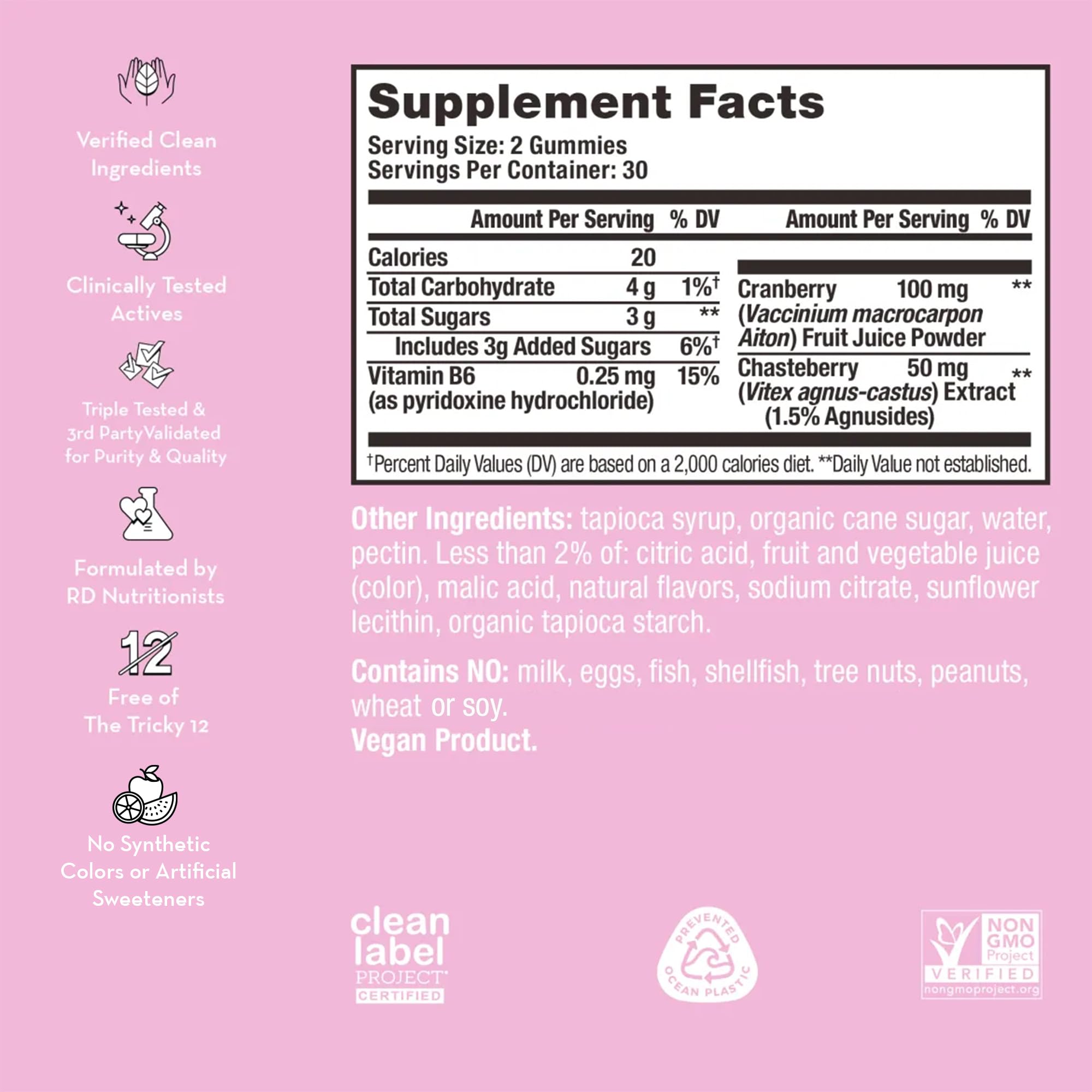 HUM SOS PMS Gummies jar closeup highlights the plant-based formula for cycle-related changes.