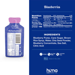 HÜMA Chia Energy Gel Blueberries gel pour shows smooth texture for quick energy.