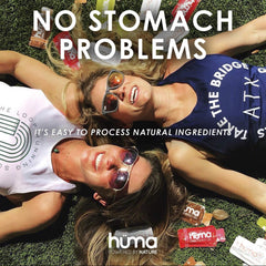 HÜMA Chia Energy Gel Café Mocha pack visual highlights higher caffeine for long training sessions.