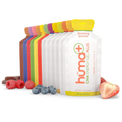 Huma Chia Energy Gel original strawberry delivers quick, natural energy during runs.