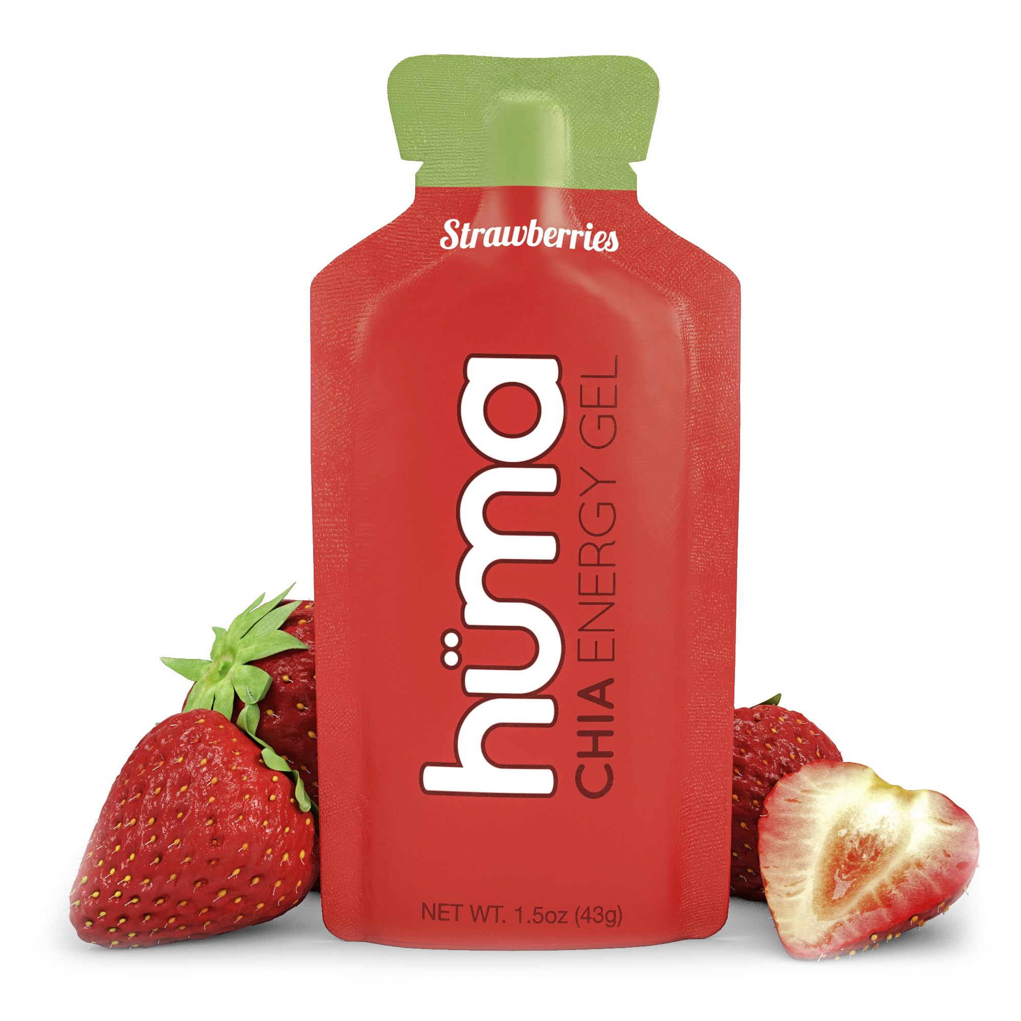 HÜMA CHIA ENERGY GEL strawberries pack shot for natural endurance fueling