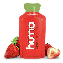 HÜMA CHIA ENERGY GEL strawberries pack shot for natural endurance fueling