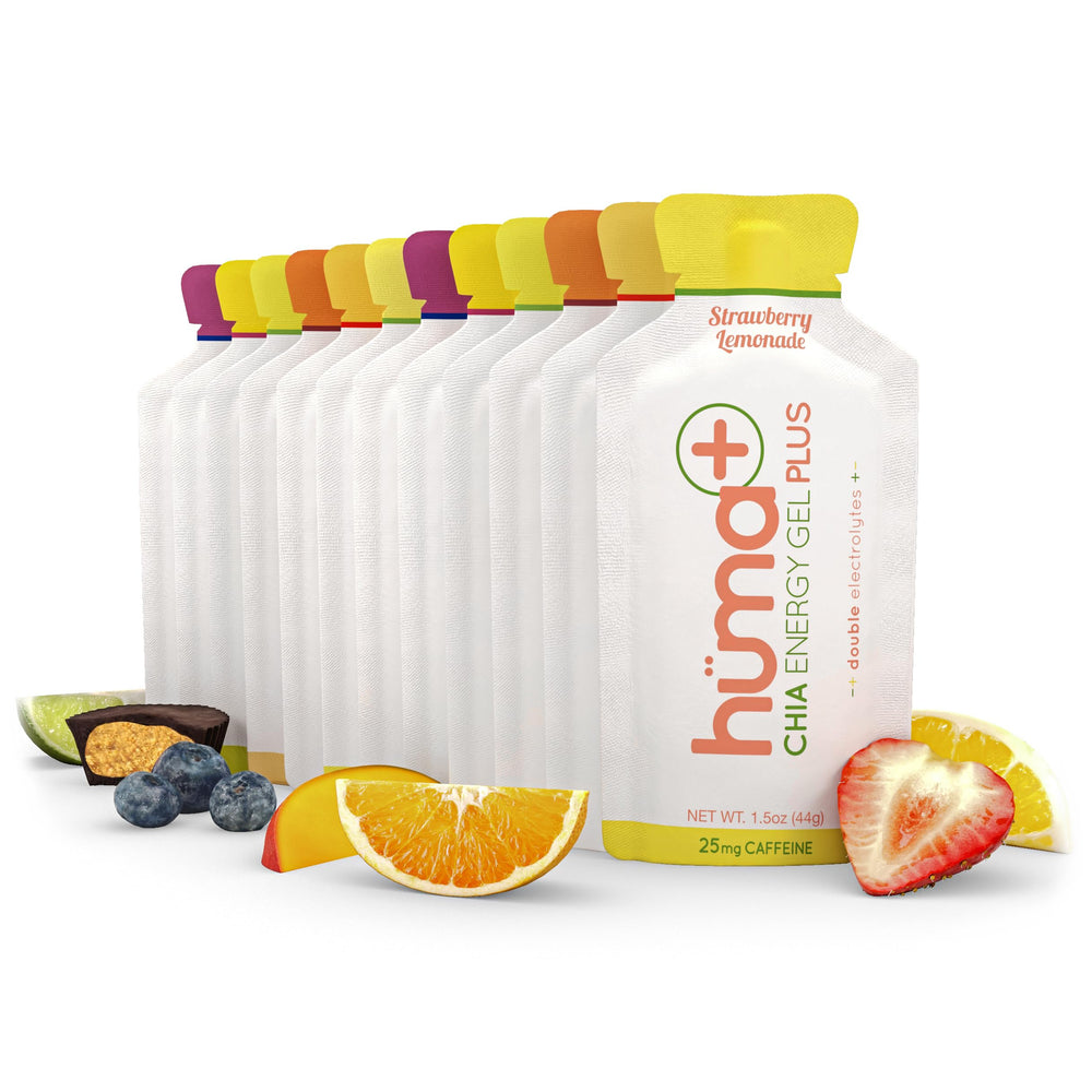 Huma Plus double electrolytes pouch for natural hydration during workouts.