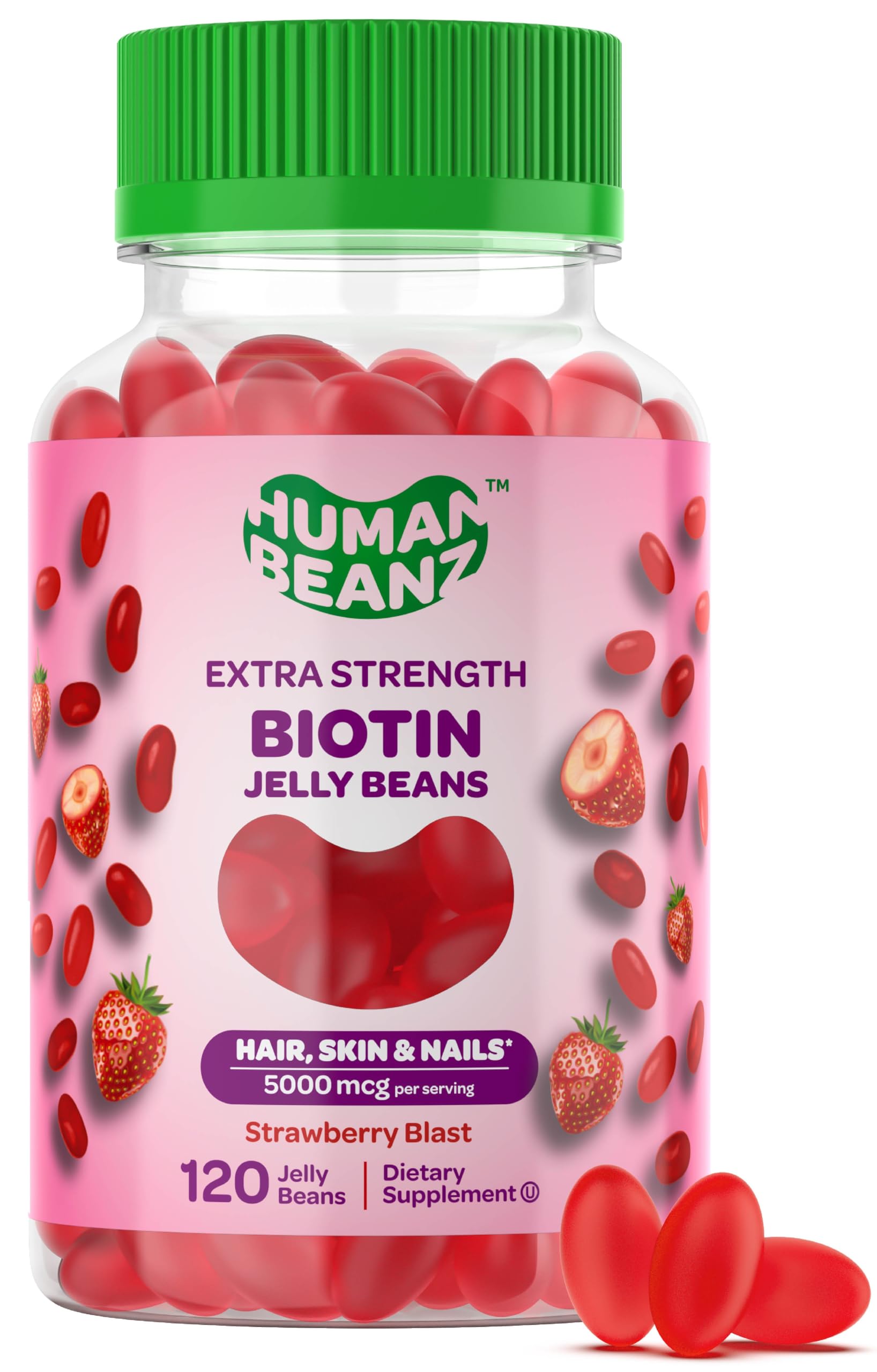 Human Beanz Biotin Jelly Beans pack shot for easy daily supplementation