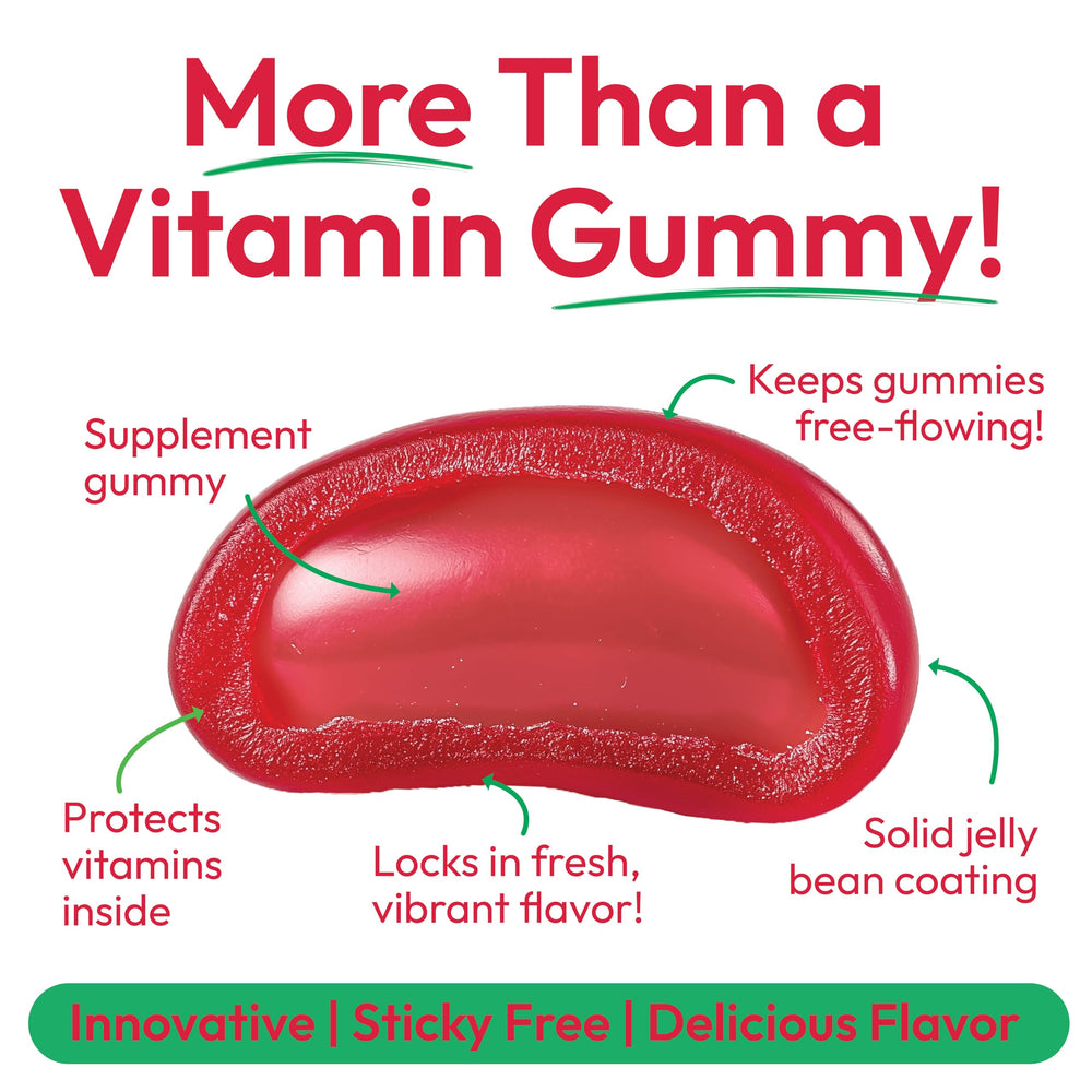 Strawberry Blast jelly beans texture closeup invites a tasty, easy health routine.