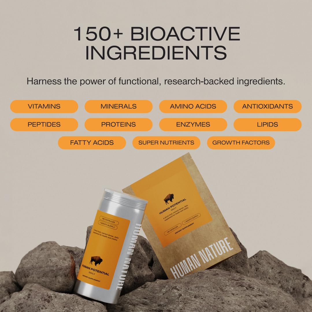 Human Nature bison liver packaging on shelf signals keto-friendly nutrition