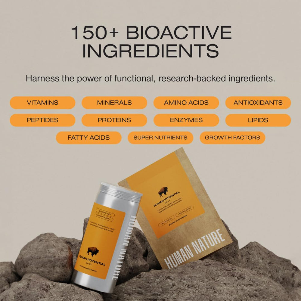 Human Nature bison liver packaging on shelf signals keto-friendly nutrition