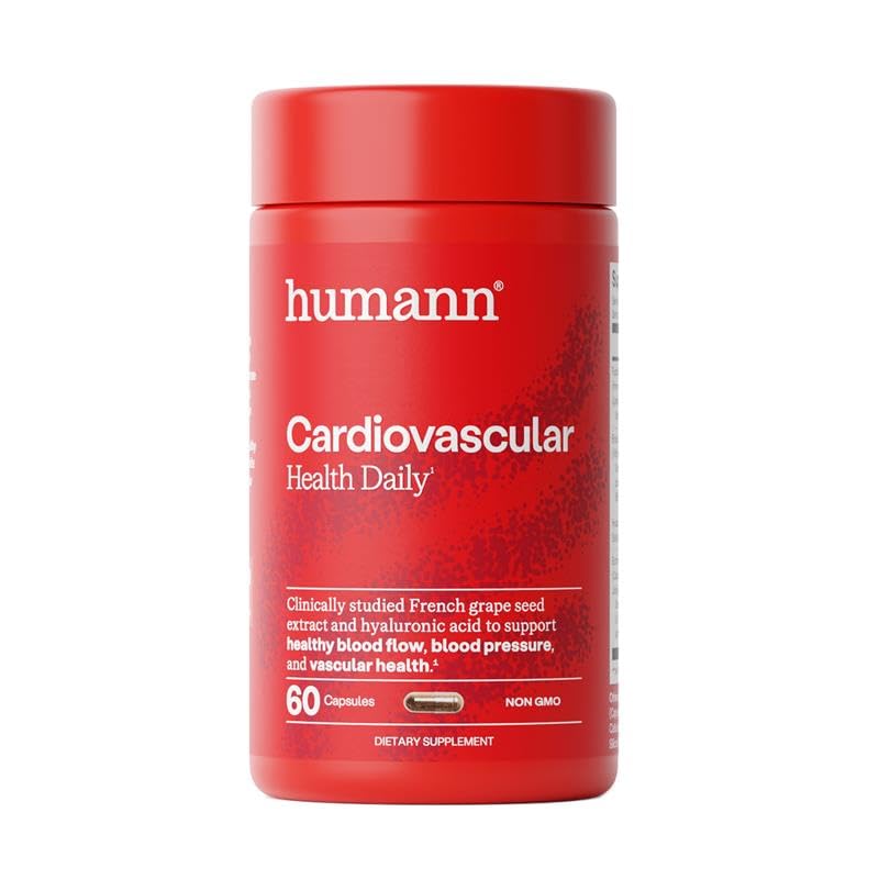 Humann Cardiovascular Health bottle with 60 capsules, supports daily vascular wellness and healthy circulation.
