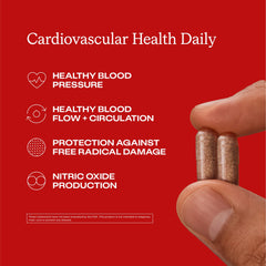 Close-up of Humann capsules, showcasing a plant-based formula for potential blood flow support.